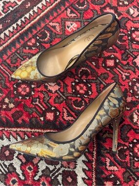 Metallic and Black Heels